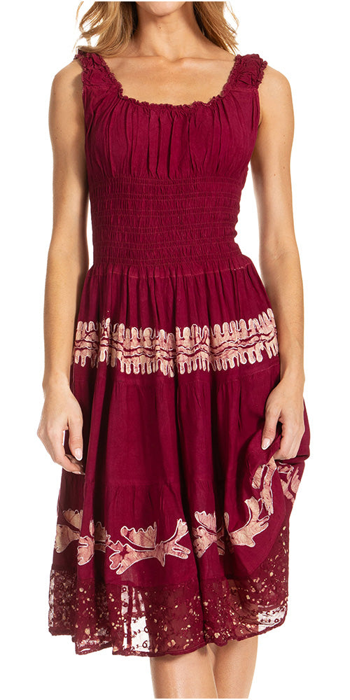 Women's Off The Shoulder Smock Ruffle Midi Dress