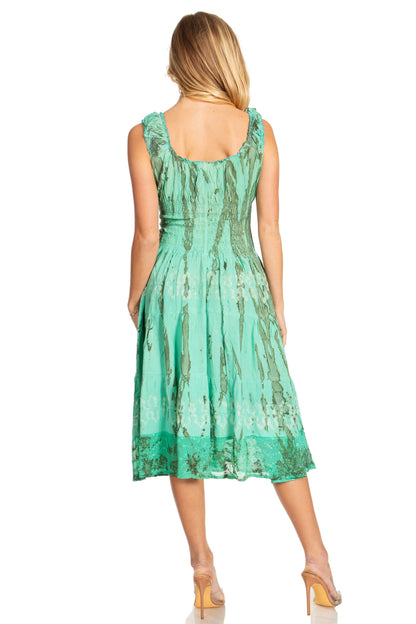 Women's Off The Shoulder Smock Ruffle Midi Dress