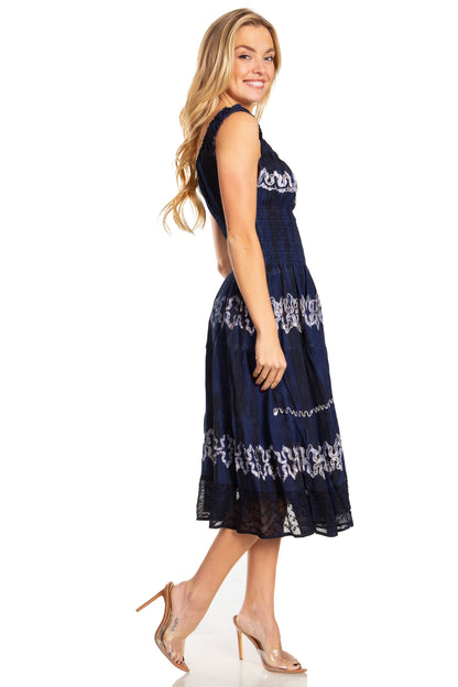 Women's Off The Shoulder Smock Ruffle Midi Dress