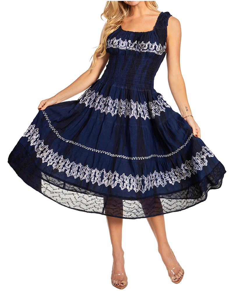 Women's Off The Shoulder Smock Ruffle Midi Dress