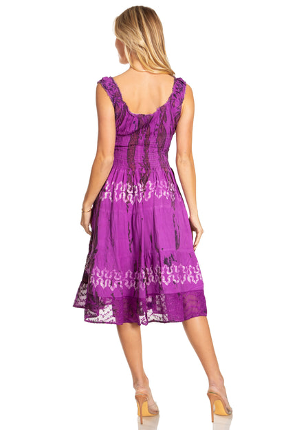Women's Off The Shoulder Smock Ruffle Midi Dress