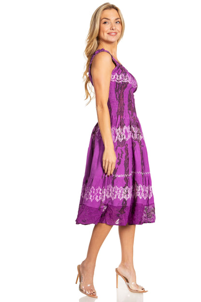 Women's Off The Shoulder Smock Ruffle Midi Dress