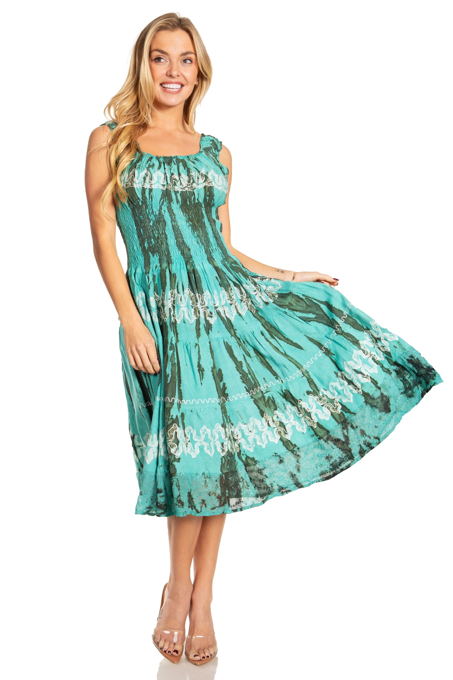 Women's Off The Shoulder Smock Ruffle Midi Dress
