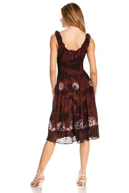 Women's Off The Shoulder Smock Ruffle Midi Dress