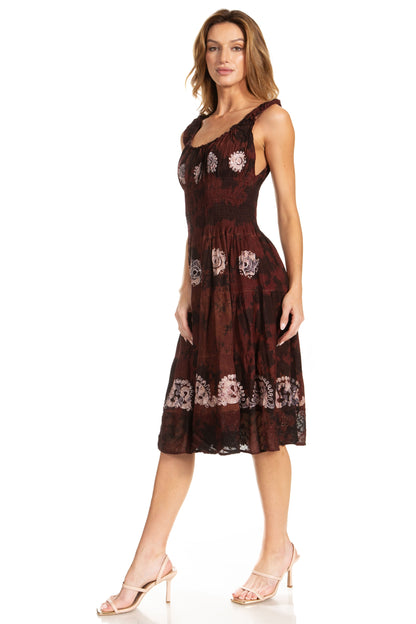 Women's Off The Shoulder Smock Ruffle Midi Dress