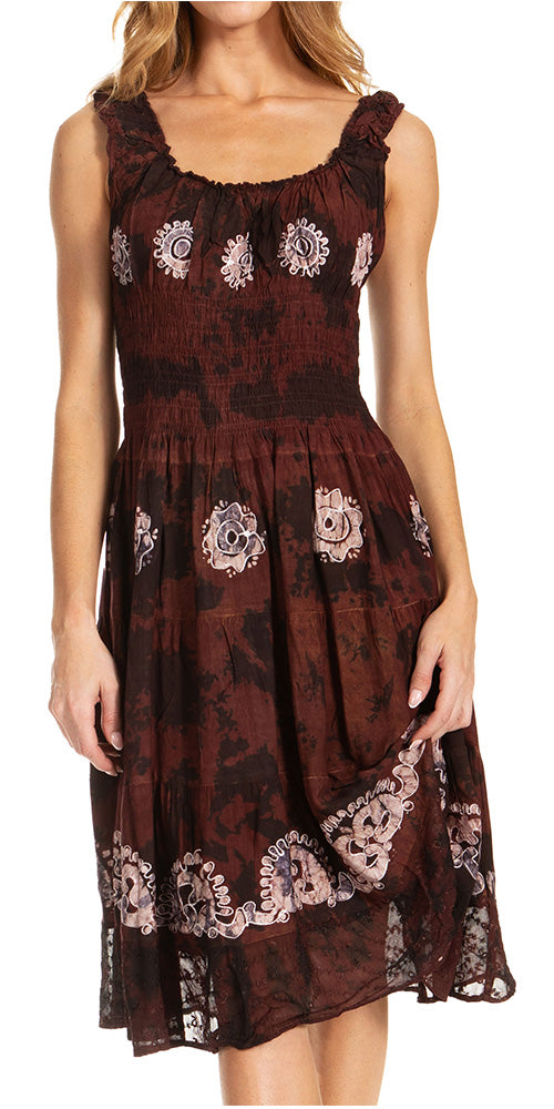 Women's Off The Shoulder Smock Ruffle Midi Dress