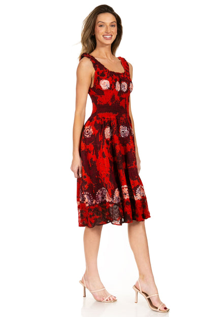 Women's Off The Shoulder Smock Ruffle Midi Dress