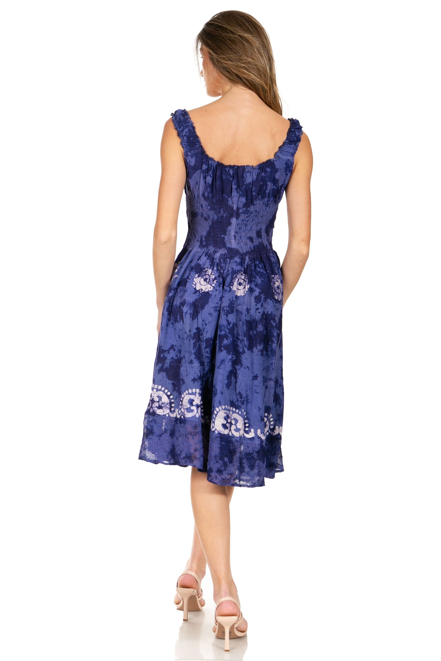 Women's Off The Shoulder Smock Ruffle Midi Dress