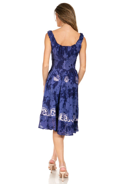 Women's Off The Shoulder Smock Ruffle Midi Dress