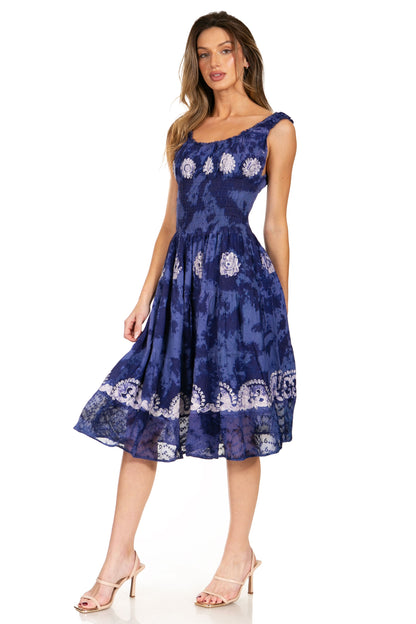 Women's Off The Shoulder Smock Ruffle Midi Dress