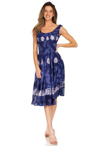 Women's Off The Shoulder Smock Ruffle Midi Dress