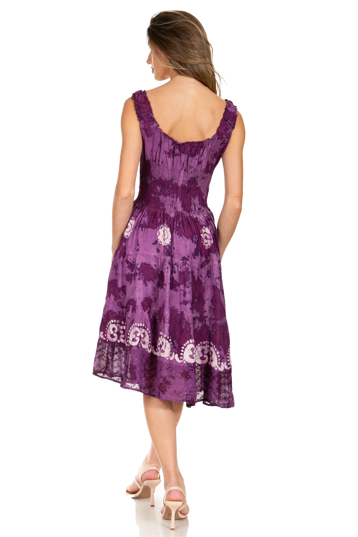 Women's Off The Shoulder Smock Ruffle Midi Dress