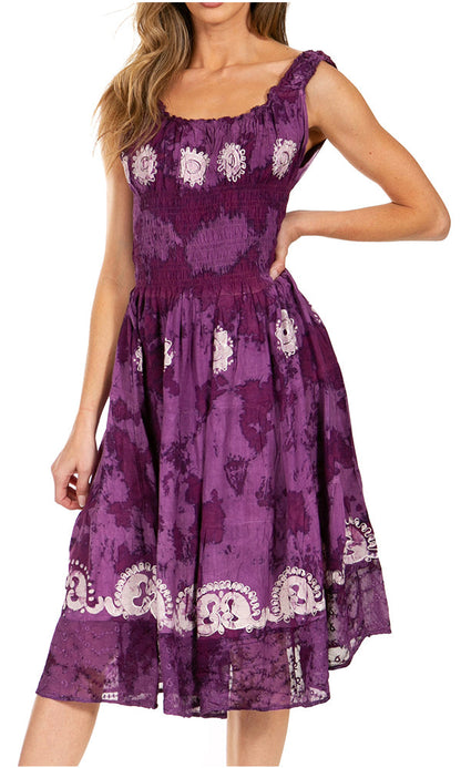 Women's Off The Shoulder Smock Ruffle Midi Dress