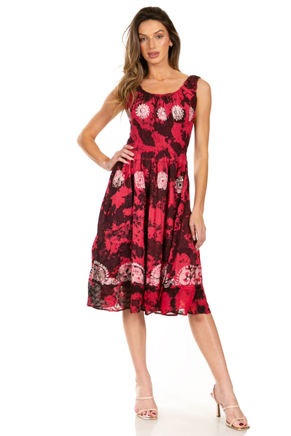 Women's Off The Shoulder Smock Ruffle Midi Dress