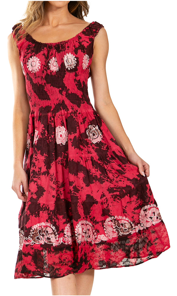 Women's Off The Shoulder Smock Ruffle Midi Dress