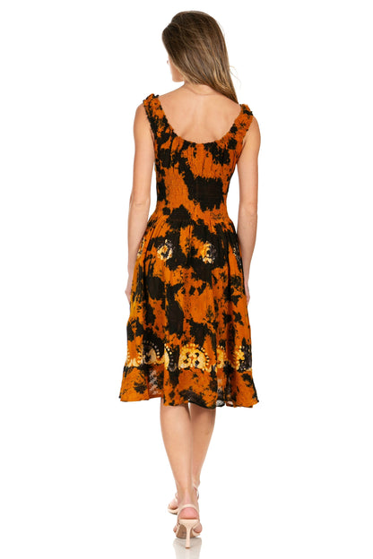 Women's Off The Shoulder Smock Ruffle Midi Dress