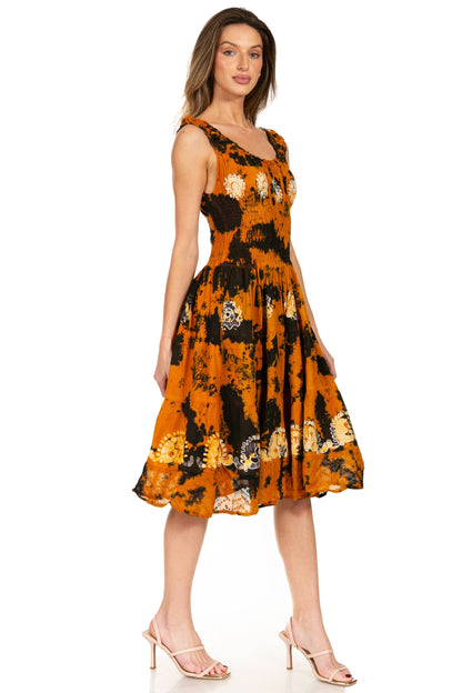 Women's Off The Shoulder Smock Ruffle Midi Dress