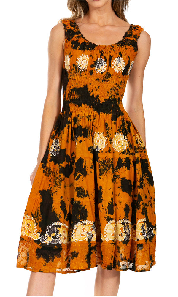 Women's Off The Shoulder Smock Ruffle Midi Dress