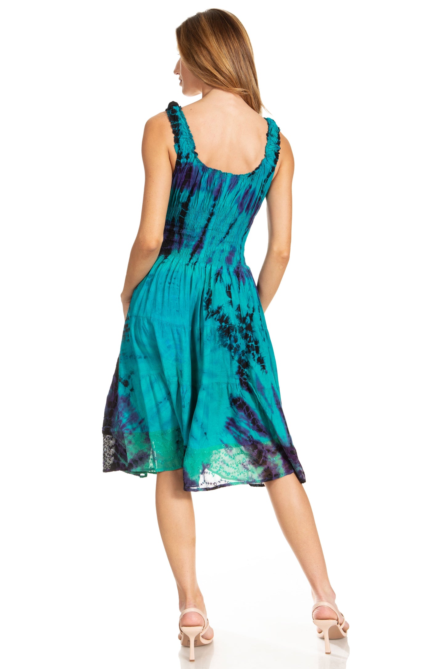 Women's Off The Shoulder Smock Ruffle Midi Dress