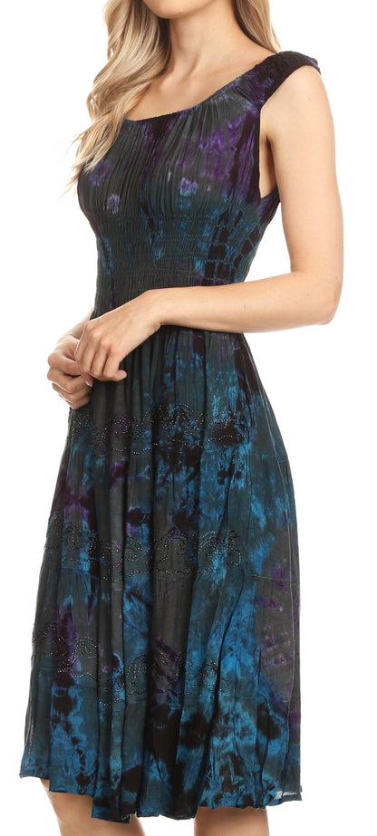 Women's Off The Shoulder Smock Ruffle Midi Dress