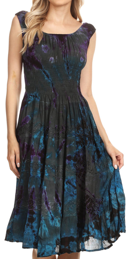 Women's Off The Shoulder Smock Ruffle Midi Dress