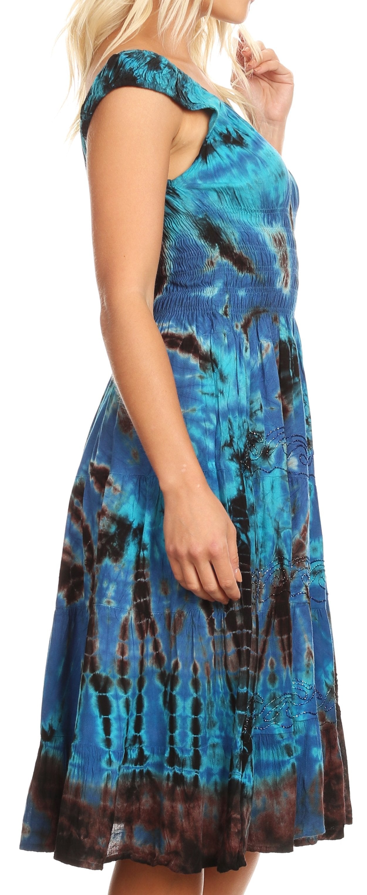 Women's Off The Shoulder Smock Ruffle Midi Dress