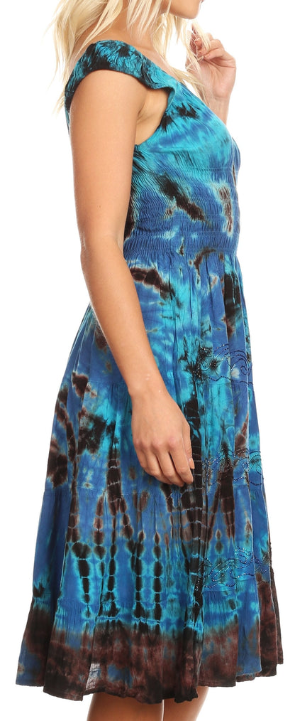 Women's Off The Shoulder Smock Ruffle Midi Dress