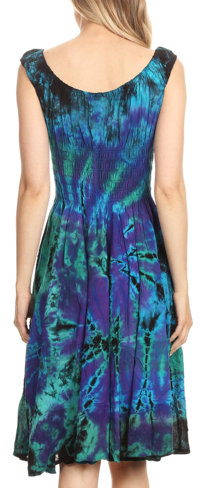 Women's Off The Shoulder Smock Ruffle Midi Dress