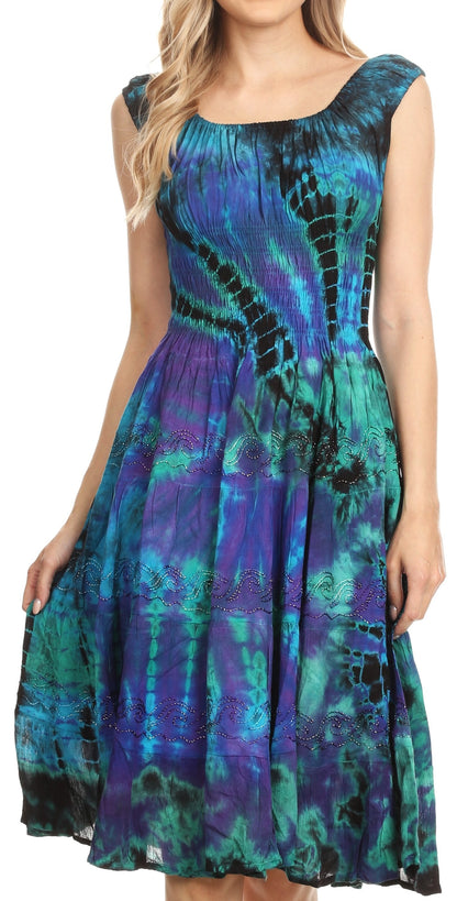 Women's Off The Shoulder Smock Ruffle Midi Dress