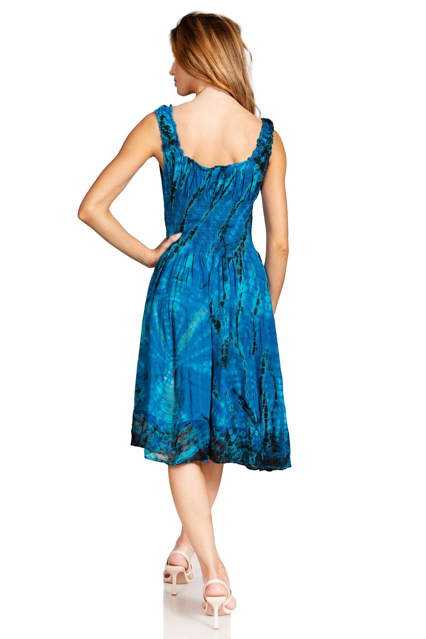Women's Off The Shoulder Smock Ruffle Midi Dress