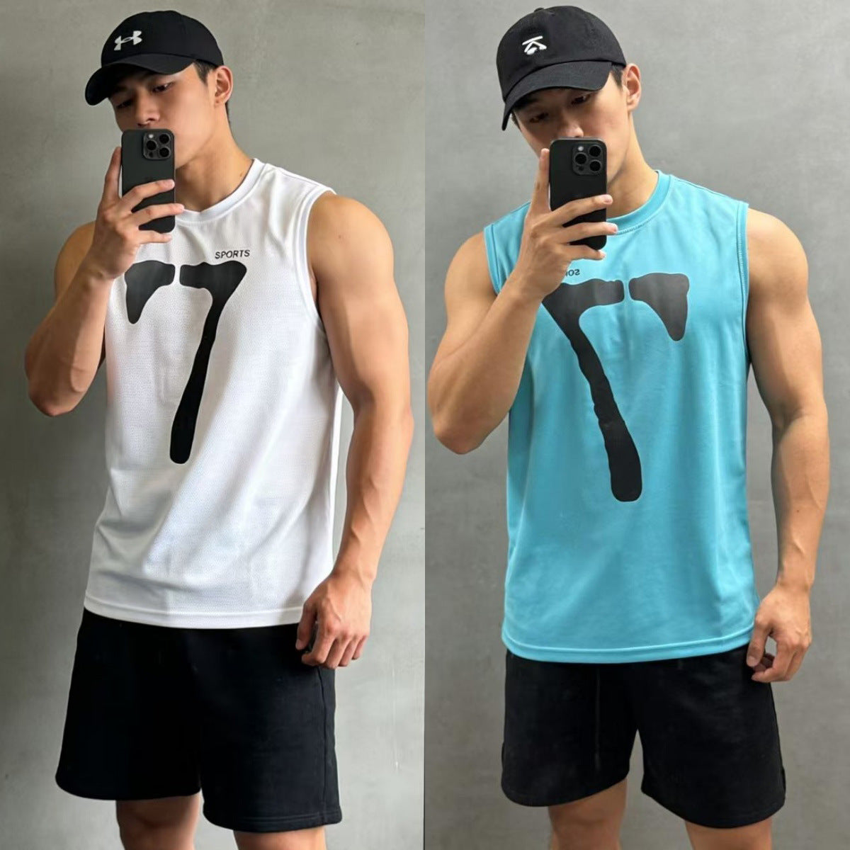 Summer Men's Quick-Dry Fitness Sleeveless Vest, Breathable Sport Tank Top, Muscular Training Streetwear, Loose Moisture-Wicking Workout Shirt