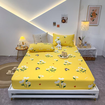 Cotton Elastic Bed Sheet Geometric Printed Fitted Sheet Elastic Bed Linen Mattress Cover Queen King Size bedding set Bedspread