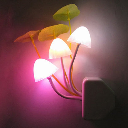 Mushroom Lamp Fungus Night Light EU & US Plug Light Sensor AC110V 220V 3 LED Colorful Mushroom Lamp Led Night