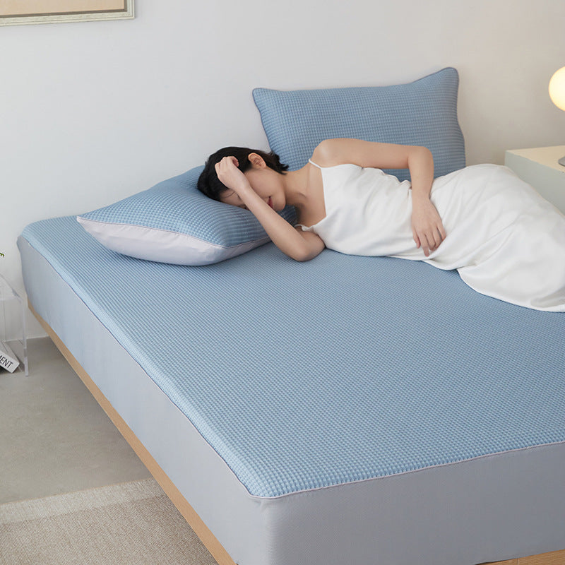 Cooling mat summer three piece set ice silk mat summer air conditioning mat bed sheet style