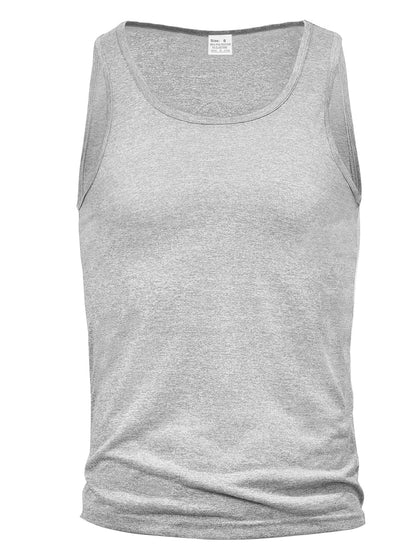 Fitness Style Solid Color Sleeveless Tank Top for Men, Casual Breathable Gym Workout Training Summer Wear