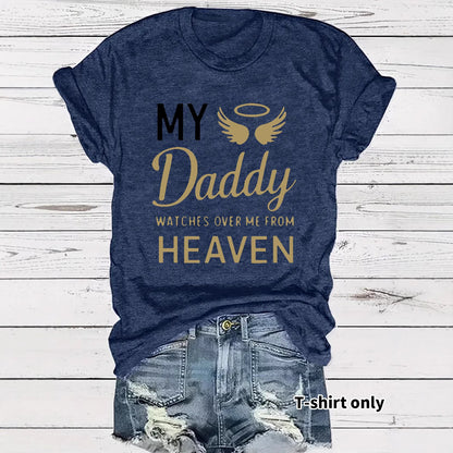 Round neck short sleeved t-shirt with Daddy lettering print
