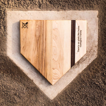 Home Plate" Cutting Board with Custom Text Engraving (12"x12")