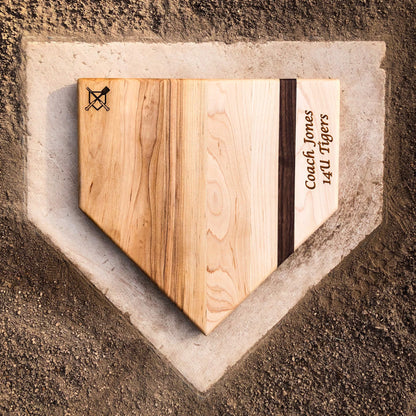 Home Plate" Cutting Board with Custom Text Engraving (12"x12")