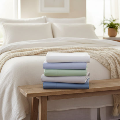 Clean Design Home® 100% Cotton Sheet Set-Solid Color