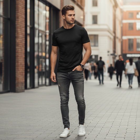 Men's Bamboo Rayon Crew Neck Tee Shirt