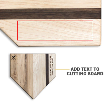 Home Plate" Cutting Board with Custom Text Engraving (12"x12")