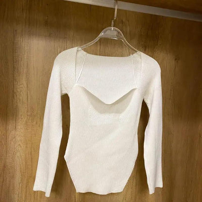 Trendy Square Collar Long Sleeve Woman's