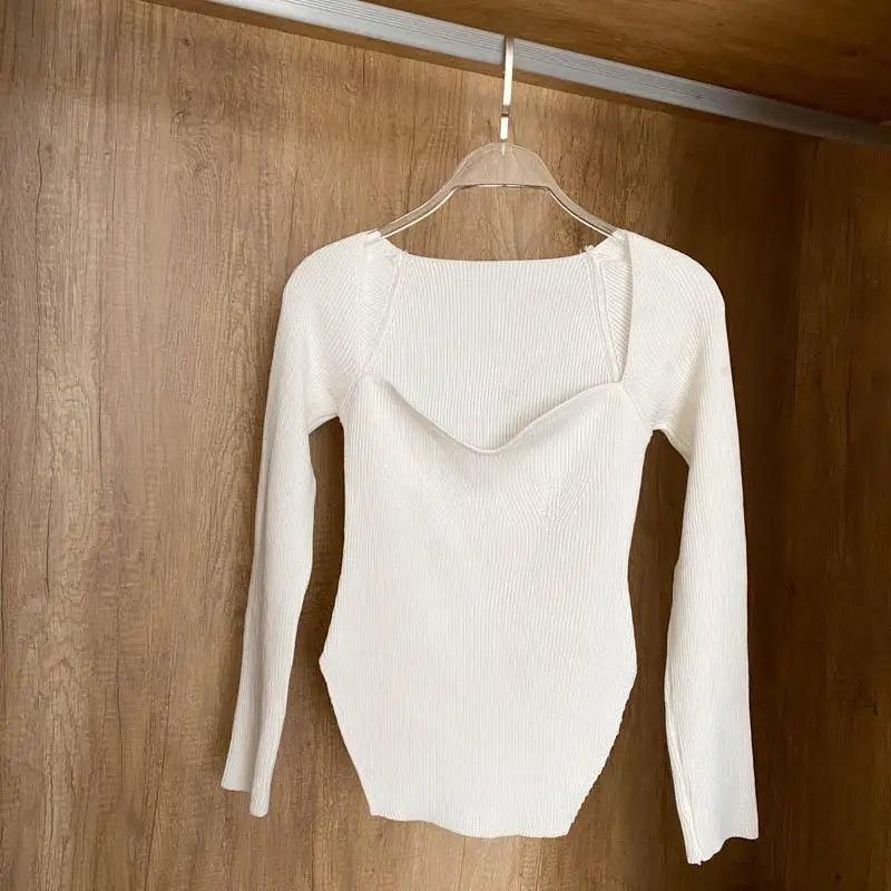 Trendy Square Collar Long Sleeve Woman's