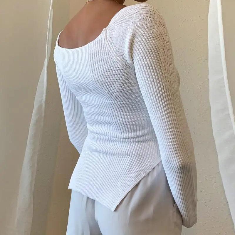 Trendy Square Collar Long Sleeve Woman's