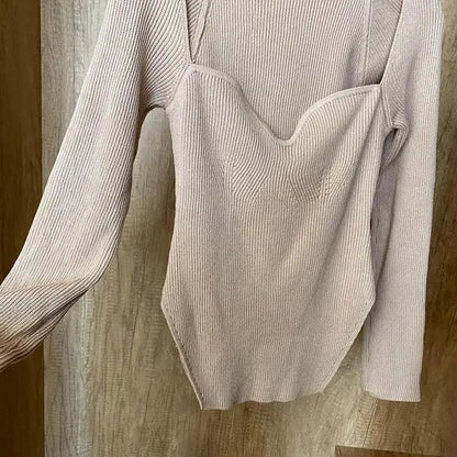 Trendy Square Collar Long Sleeve Woman's